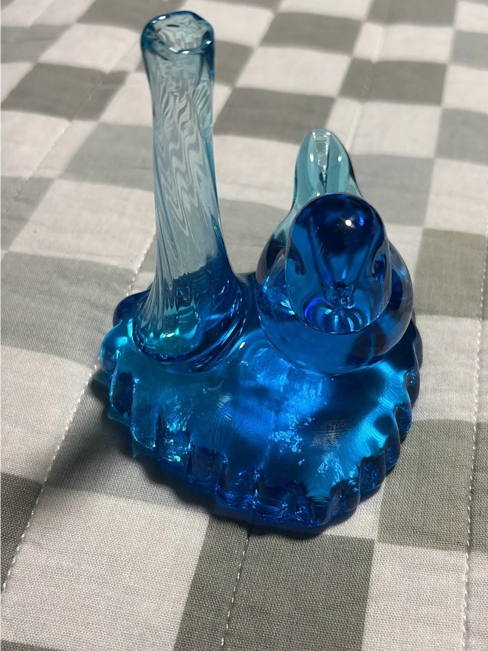 Blue Bird of Happiness Leo Ward Glass Bud Vase